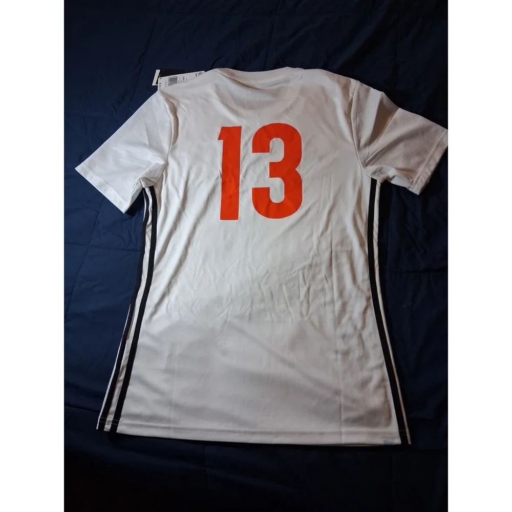 Adidas Training Mens Soccer Jersey Small White‎ Black Authentic NWT